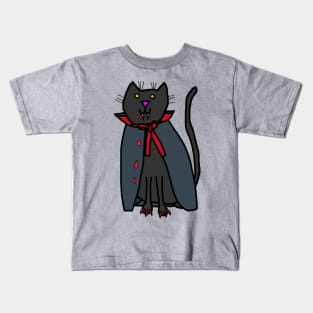 Halloween Horror Vampire Cat Kids T-Shirt